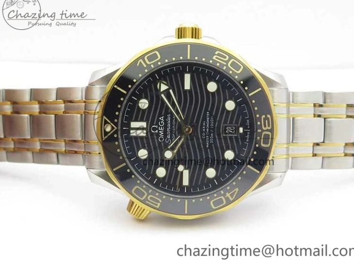 1103 MultiPurpose 2018 Seamaster Diver 300M SS YG VSF 1:1 Best Edition YG Bezel Black Dial on SS YG Bracelet A 7937